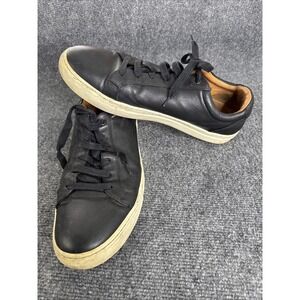 Boggi Milan Black  Leather Low Top Lace Sneakers Shoes 44